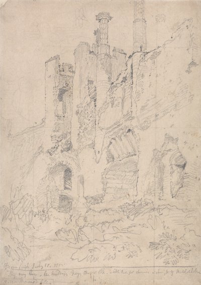 Framlingham Castle, Suffolk - Part of Ruined Interior by John Sell Cotman